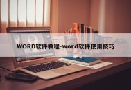 WORD软件教程-word软件使用技巧