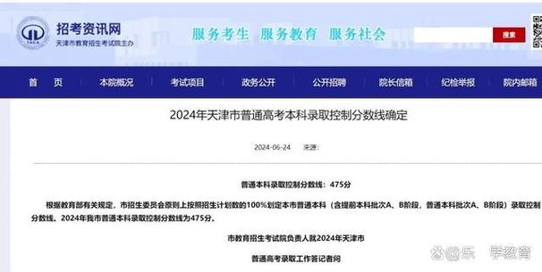 天津本科分数线公布,天津本科分数线公布时间