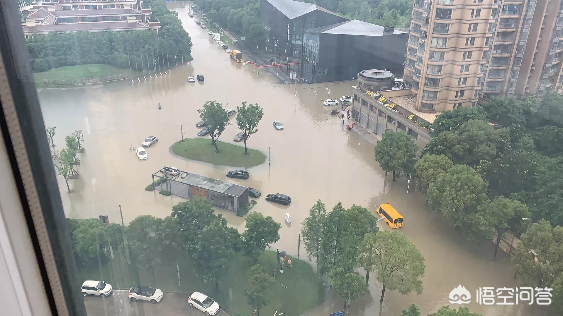 暴雨后开车像开船,武汉暴雨开启看海模式：开车如开船，金融港出动铲车载人通行, 你怎么看？