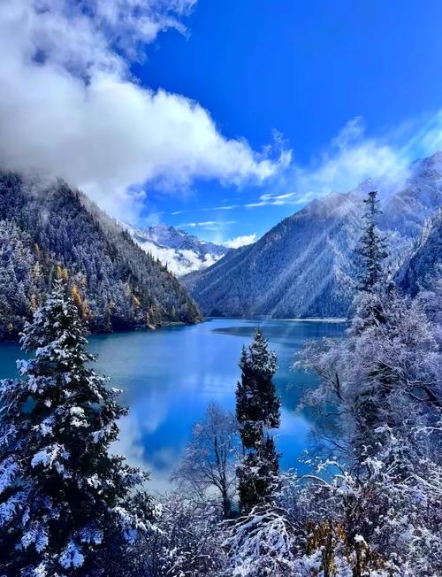 九寨沟初雪后如仙境,九寨沟什么时候去是下雪的?